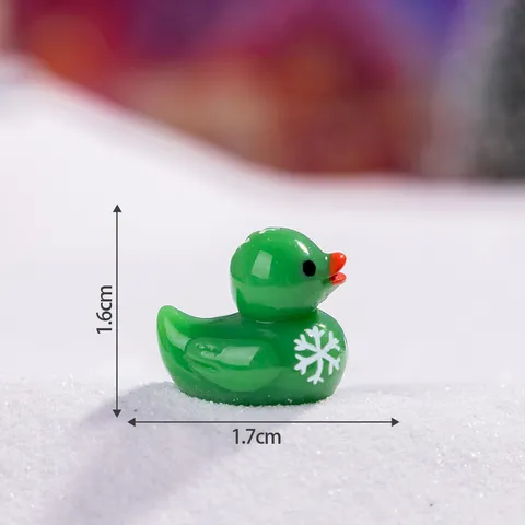 Christmas Snow Flake Duck Christmas Tree Resin Miniature Figurines DIY Home Decor Accessories Mini Ornaments