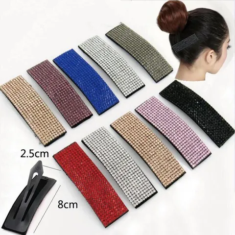 Korean Style Rhinestone Hair Clip Sweet Crystal Hair Barrette Sparkly Metal Bangs Side Clip Fashion Women Accessories