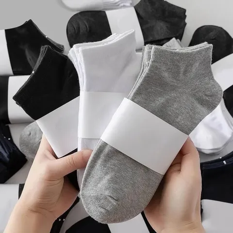 Unisex Casual Sport Socks Solid Color Breathable Low Cut Ankle Socks Sweat Absorbing Thin Athletic Crew Socks For Men Women