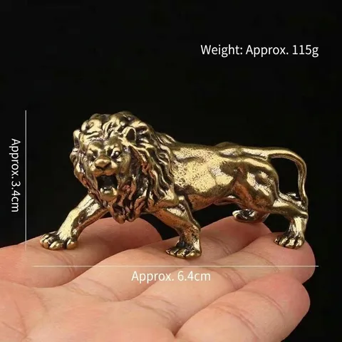 Statua di Animale Vintage Cinese in Lega di Zinco Mascotte da Tè Placcata Rame Leone Tigre Leopardo Orso Ornamento