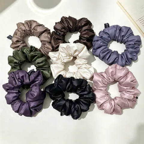 Chouchous en Satin de Luxe Léger Français Élégants Élastiques à Cheveux Couleur Unie Attache Queue de Cheval Accessoires Cheveux Femmes