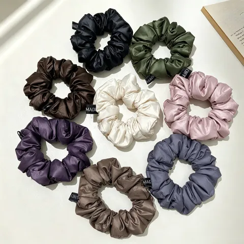 Chouchous en Satin de Luxe Léger Français Élégants Élastiques à Cheveux Couleur Unie Attache Queue de Cheval Accessoires Cheveux Femmes