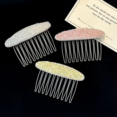 Peigne à Insérer en Strass Style Coréen Accessoires Cheveux Femmes Peigne à Cheveux en Cristal Scintillant Élégante Barrette