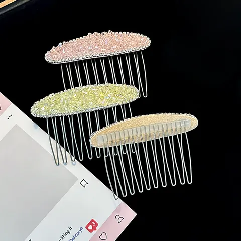 Peigne à Insérer en Strass Style Coréen Accessoires Cheveux Femmes Peigne à Cheveux en Cristal Scintillant Élégante Barrette
