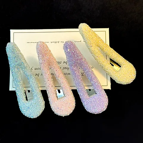 Barrette Strass Goutte d'Eau Pince Cheveux Colorée Brillante Mignonne Frange Accessoires pour Femmes Filles