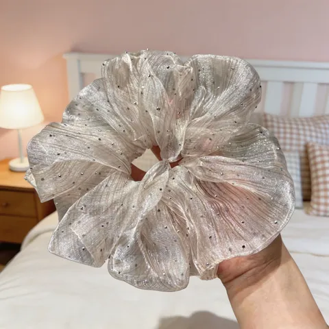Coleteros de Malla para Mujer Gran Elasticidad Anillo de Cabello Strass Termoadhesivo Estrellado Soporte para Cola de Caballo Accesorios
