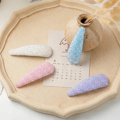 Pince à Cheveux Goutte d'Eau en Strass Style Coréen Couleur Macaron Épingle à Cheveux BB Frange Latérale Accessoires Cheveux pour Femmes