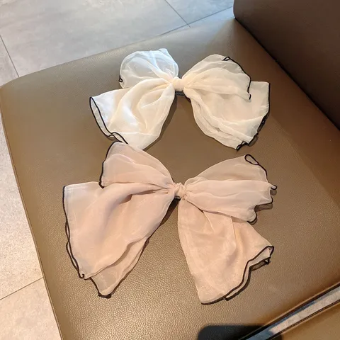 Pince à Cheveux Nœud en Mousseline Élégante Grande Épingle Arrière Tête Doux Accessoires de Coiffure d'Été pour Femmes Filles