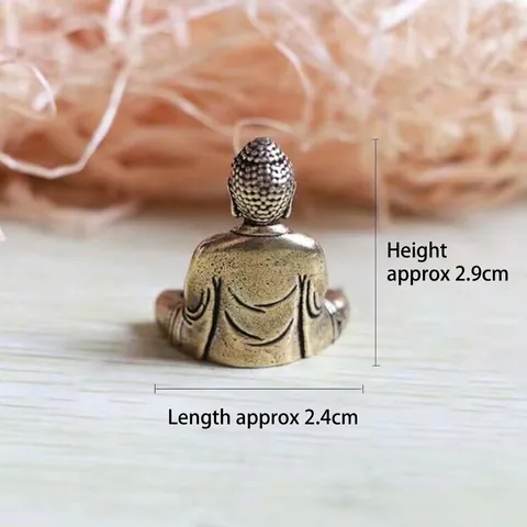 Mini Estatuilla de Buda Shakyamuni de Latón Antiguo Adorno Artesanal de Metal Retro Decoración Portátil para Coche Hogar Oficina Estatua Zen