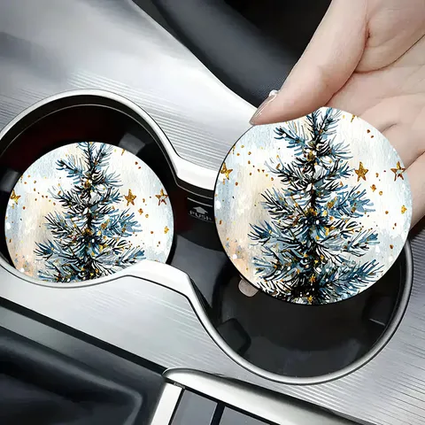 Sottobicchiere Per Auto Di Natale Tovaglietta Rotonda Assorbente Per Cucina Tavolo Da Pranzo Decorazione Festiva