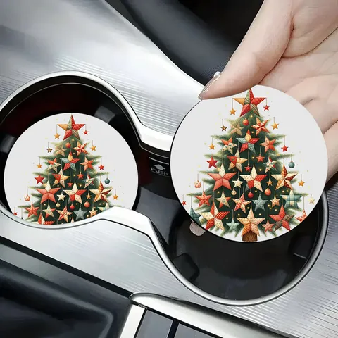 Sous-Verre en Silicone de Noël Motif Arbre Flocon de Neige Mignon Résistant à la Chaleur Antidérapant pour Voiture Table Décoration