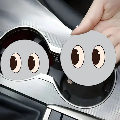 Sous-Verre de Voiture Rond Universel Antidérapant en Silicone avec Motif Père Noël et Cactus de Noël pour Porte-Gobelet de Voiture Tapis Décoratif Résistant à la Chaleur
