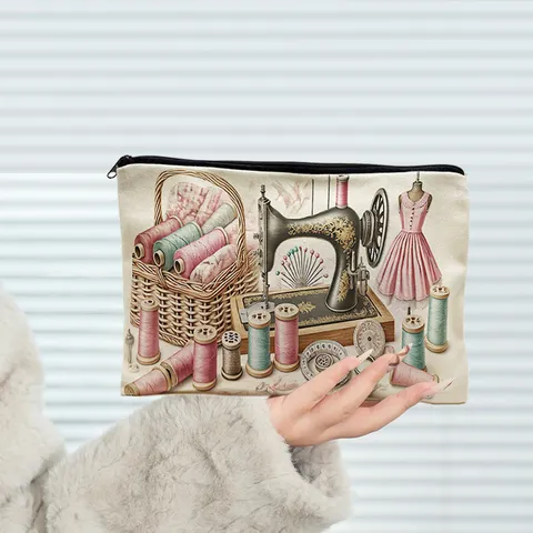 Canvas Cosmetische Tas Grote Capaciteit Rits Make-up Etui Draagbare Reizen Toilette Tas Briefpapier Organizer Tas Voor Vrouwen
