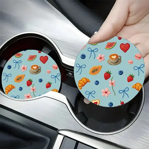 Posavasos de Silicona Universales para Coche Alfombrillas Antideslizantes Portavasos Halloween Dentista Gato Accesorios de Decoración Interior
