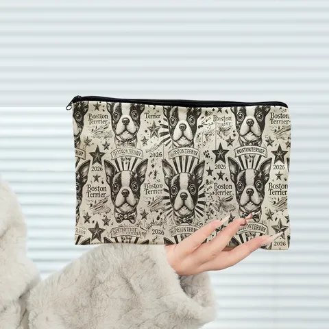 Canvas Makeup Bag Large Capacity Travel Toiletry Pouch Portable Zipper Storage Bag Art Design Cosmetic Bag For Women