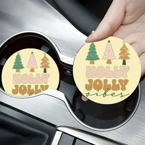 Carino Natale Cartone Animato Auto Sottobicchiere Stile Ins Silicone Antiscivolo Tappetino Portabicchieri Accessori Interni Auto