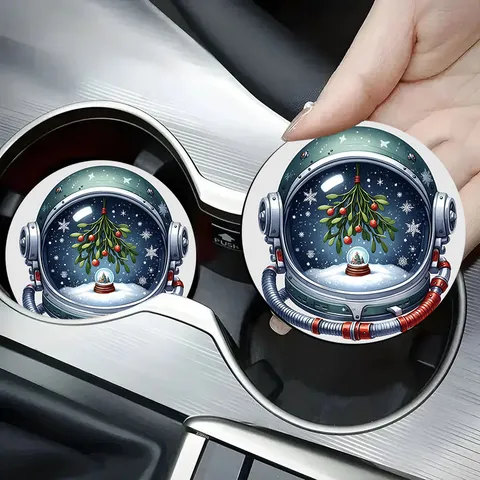 Simpatico Sottobicchiere per Auto in Silicone Natalizio Antiscivolo Assorbente Ins Stile Accessori Interni