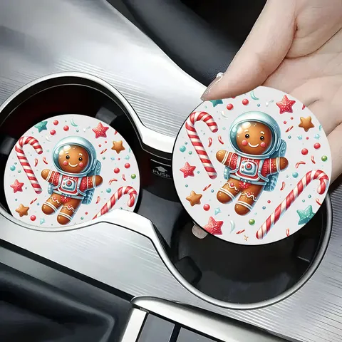 Simpatico Sottobicchiere per Auto in Silicone Natalizio Antiscivolo Assorbente Ins Stile Accessori Interni
