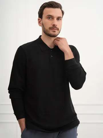 Polo de Manga Larga Unisex Transpirable de Poliéster Color Sólido Casual Top de Trabajo para Hombre y Mujer Camiseta Básica Diaria