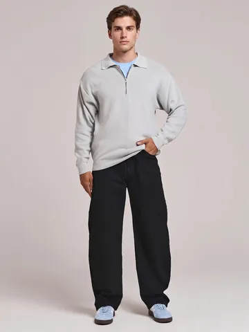 Men's Oversize Straight Leg Jeans Loose Fit Cotton Blend Washed Casual Denim Pants For Big And Tall Men Light Business Style