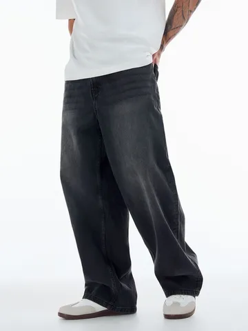 Heren Casual Losse Rechte Jeans Gewassen Denim Broek Katoenmix Rechte Pijpen Broek Voor Mannen Stedelijke Mode Dagelijks Gebruik