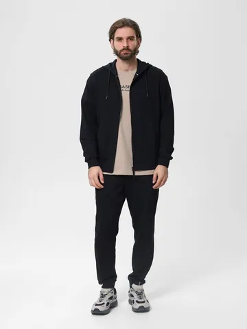 Men's Casual Fleece Lined Hooded Hoodie Jacket Cotton Polyester Blend Solid Color Warm Full Zip Up Sweatshirt Top
