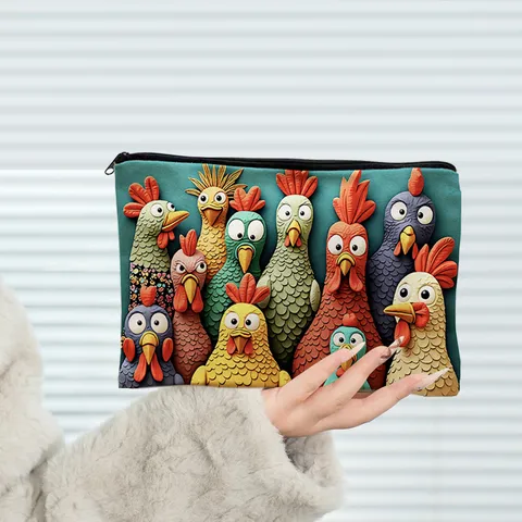 Canvas Cosmetische Tas Reizen Rits Make-up Etui Draagbare Kantoorartikelen Opslagtas Schattige Print Toiletzak voor Vrouwen