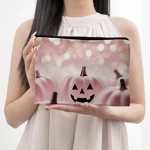 Grote Capaciteit Canvas Cosmetische Tas Fantasie Paddenstoel Geest Print Make-up Etui Draagbare Reis Toiletartikelen Organizer