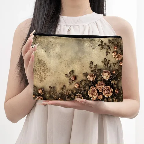 Canvas Make-up Tas Draagbare Cosmetisch Etui Etui Multifunctionele Reizen Opbergtas Met Rits Voor Dames En Heren