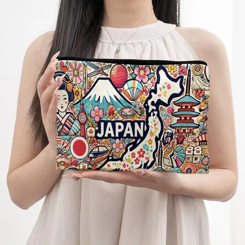 Canvas Make-up Tas Draagbare Cosmetisch Etui Etui Multifunctionele Reizen Opbergtas Met Rits Voor Dames En Heren