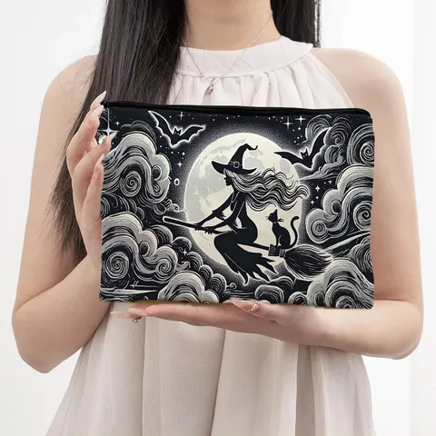 Halloween Thanksgiving Canvas Cosmetische Tas Draagbare Toiletorganizer Multifunctionele Rits Make-up Etui Opslagtas
