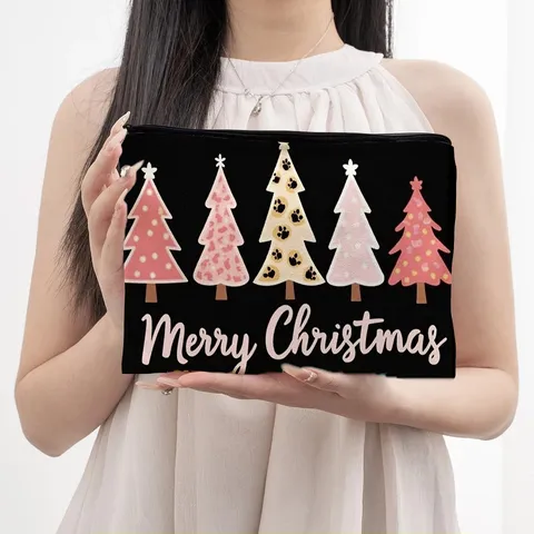Grande Capacité Arbre De Noël Trousse De Maquillage Pochette De Maquillage De Vacances Sac De Rangement De Toilette De Voyage Portable