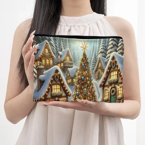 Grande Capacité Arbre De Noël Trousse De Maquillage Pochette De Maquillage De Vacances Sac De Rangement De Toilette De Voyage Portable