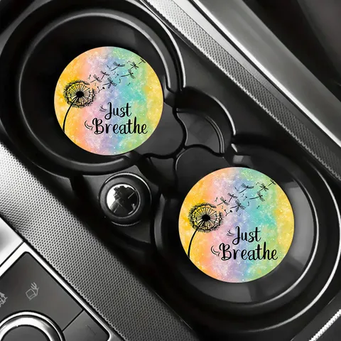 Dessous de Verre de Voiture en Silicone Floral Vintage Rond Antidérapant Isolation Thermique Dessous de Verre à Café Thé Accessoire Intérieur de Voiture Style Tableau de Bord