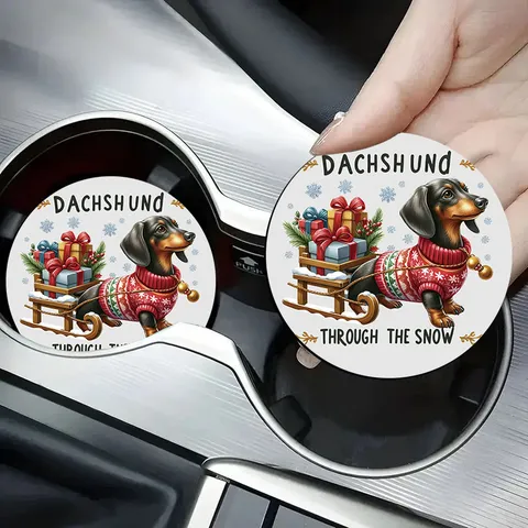 Sottobicchieri per Auto di Natale Carino Silicone Antiscivolo Inserto Portabicchieri Stampa Animale Festiva Accessori Interni Auto