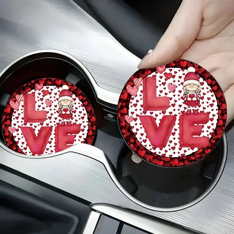 Sottobicchiere per Auto in Silicone Antiscivolo Impermeabile Tavolo Stile Ins Stampa Carina Interni Automobilistici