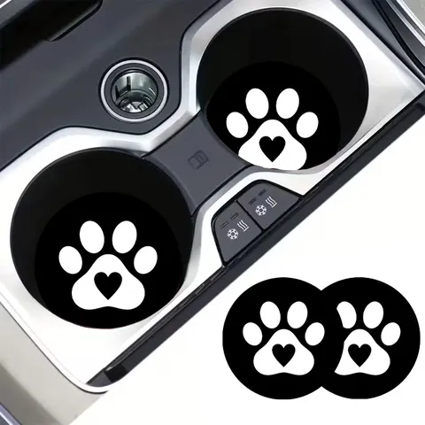Universal 7cm Silicone Car Coasters Anti-Slip Cup Holder Mat Cute Cartoon Duck Corgi Cherry Cow Print Car Interior Accessories
