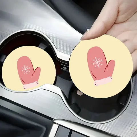 Sottobicchiere Per Auto In Silicone Di Natale Antiscivolo Resistente Al Calore Tappetino Per Tazza Simpatico Cartone Animato Festivo Tappetino Da Tavolo Per Auto Decorazione Casa