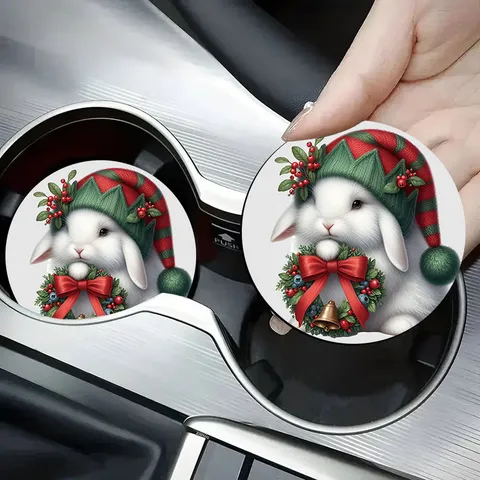Christmas Silicone Coaster Heat Resistant Non-Slip Cute Cartoon Animal Cup Mat For Home Coffee Shop Table Decor