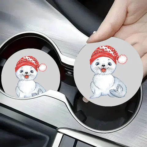 Sottobicchiere in Silicone Carino per Animali di Cartone Animato di Natale Resistente al Calore Antiscivolo Tappetino per Tazza da Tavolo