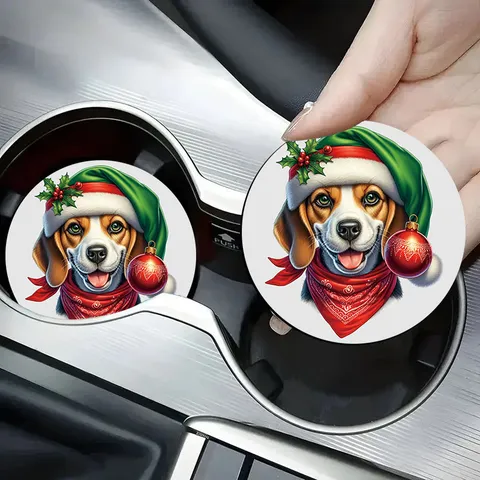 Christmas Silicone Coaster Heat Resistant Non-Slip Cute Cartoon Animal Cup Mat For Home Coffee Shop Table Decor