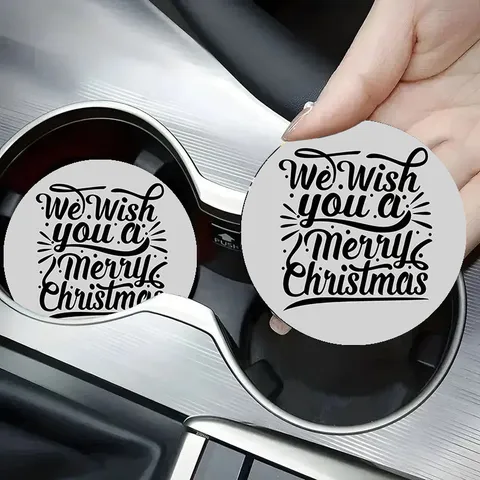 Kerst Siliconen Auto Onderzetters Ronde Antislip Drankbeker Mat Voor Thuis Bar Feest Decor