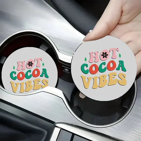 Sottobicchiere per Auto in Silicone Natalizio Carino Motivo Babbo Natale Tappetino Antiscivolo per Portabicchieri Accessori