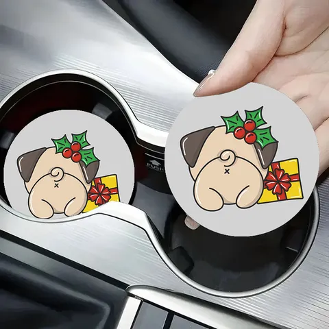 Carino Cane Del Fumetto Silicone Auto Sottobicchiere Antiscivolo Isolamento Termico Portabicchieri Tappetino Accessori Interni Auto