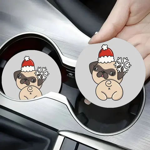 Carino Cane Del Fumetto Silicone Auto Sottobicchiere Antiscivolo Isolamento Termico Portabicchieri Tappetino Accessori Interni Auto