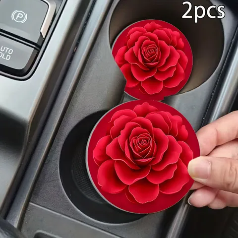 Sottobicchiere per Auto in Silicone Antiscivolo Isolamento Termico Rotondi Accessori per Interni Auto