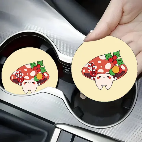 Sottobicchiere per Auto in Silicone Simpatico Cartone Animato Antiscivolo Tappetino per Portabevande per Interni Auto