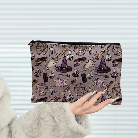 Portable Digital Print Floral Daisy Makeup Bag Polyester Travel Cosmetic Organizer Storage Pouch Zip Bag For Women
