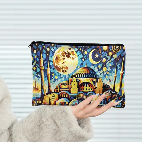 Halloween Canvas Makeup Bag Portable Cosmetic Pouch Travel Toiletry Organizer Stationery Storage Bag Pencil Case For Women Men