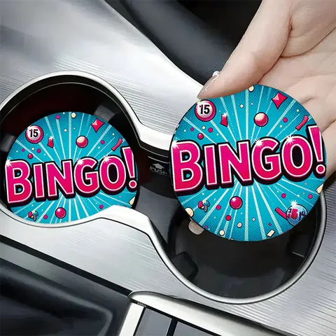 Non-Slip Silicone Car Cup Holder Coaster With Sunset Mountain Floral Rhinestone Pattern Decorative Coffee Coaster For Car Interior Kitchen Table